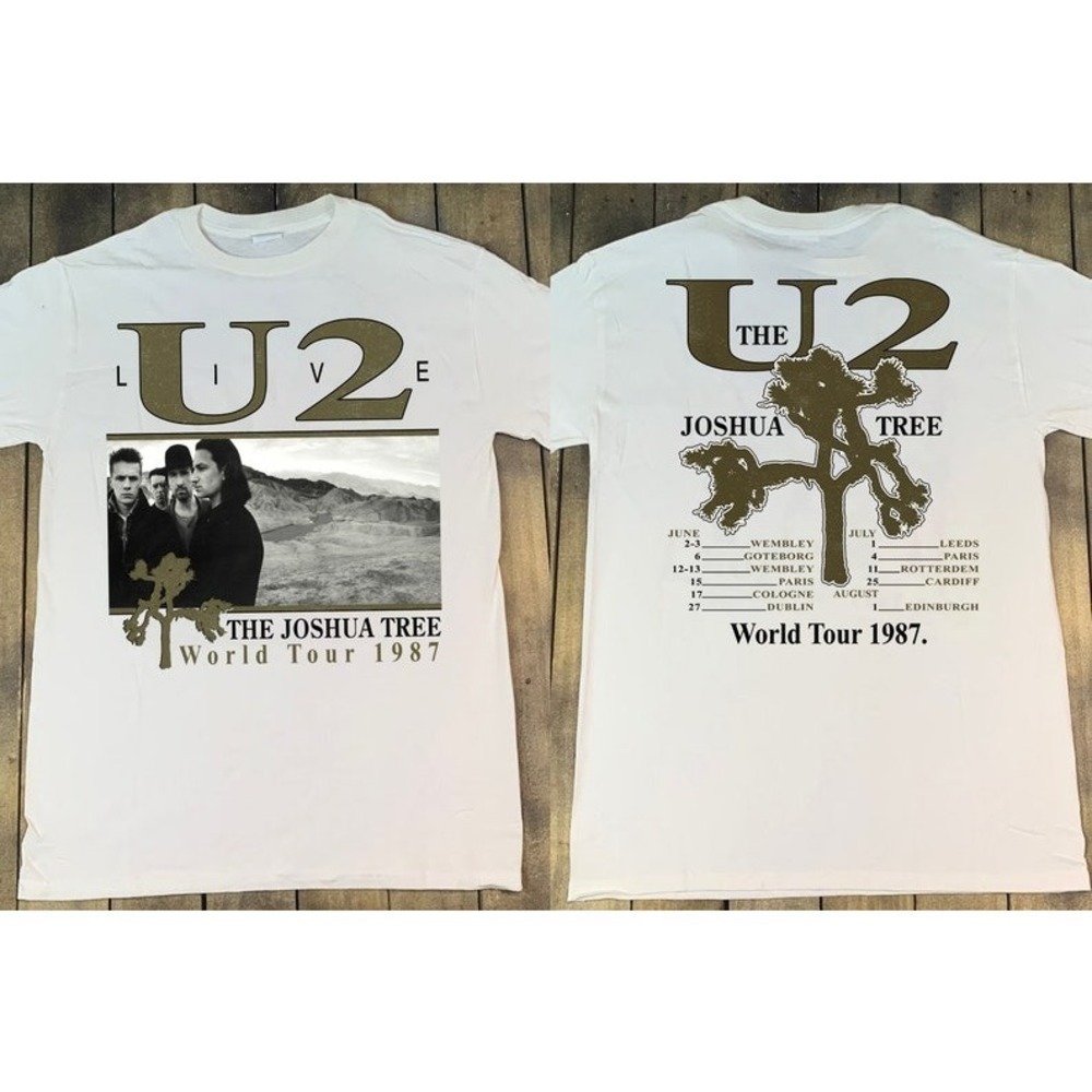 U2 Live The Joshua Tree World Tour 1987 Tshirt U2 The Joshua 2 Sided Shirt